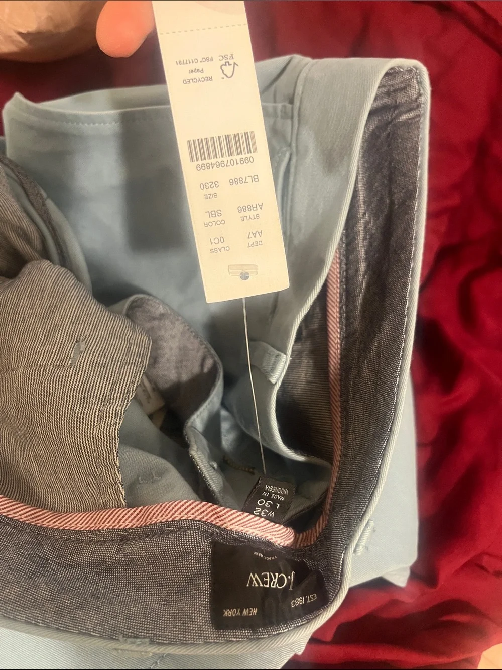 Men's Light Blue Straight-Leg Pants